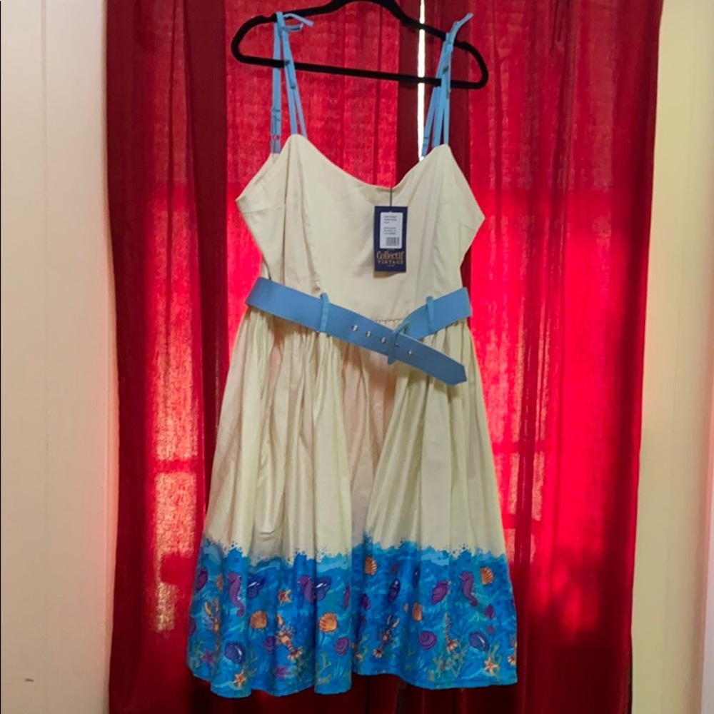 Collectif vintage seashell swing dress 4x